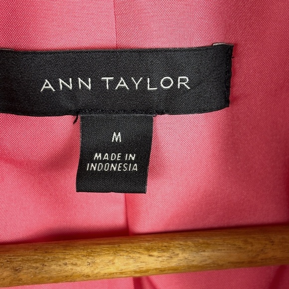 Ann Taylor Womens Crop Open Front Blazer Sz M Coral Pink Office Business Career - Picture 4 of 9